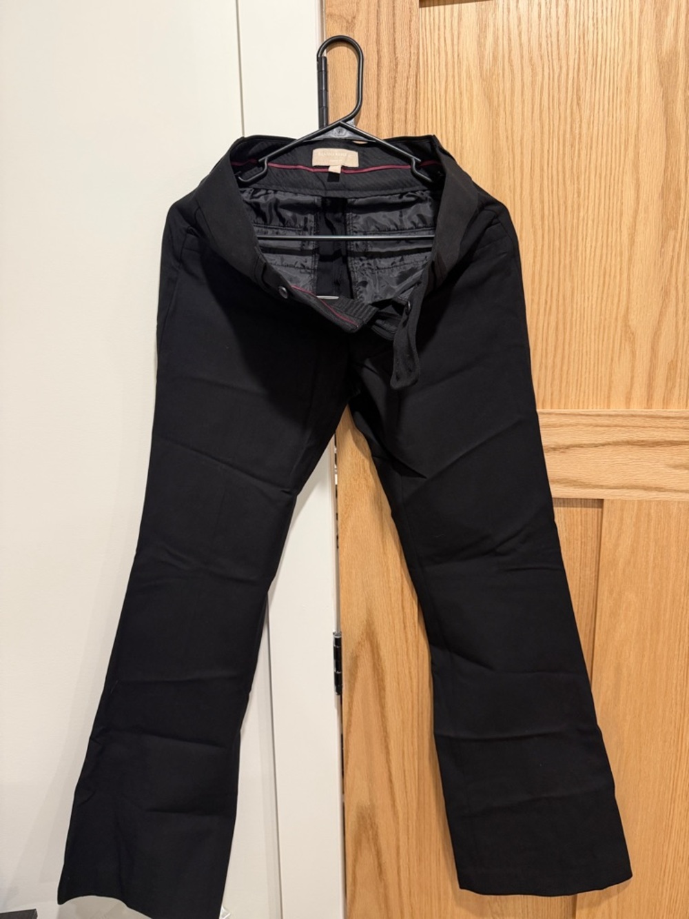 Black Slight Flare Leg Dress Pants